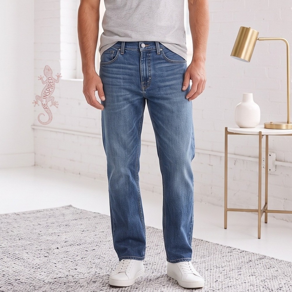 Lucky Brand 121 Slim Straight Mens W33 L30 Blue Denim Jeans Casual Workwear Core